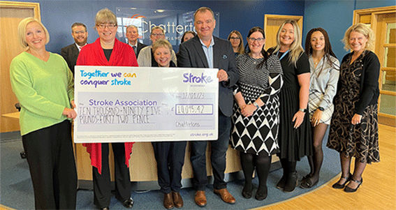 Stroke Association Fundraising Cheque Handover